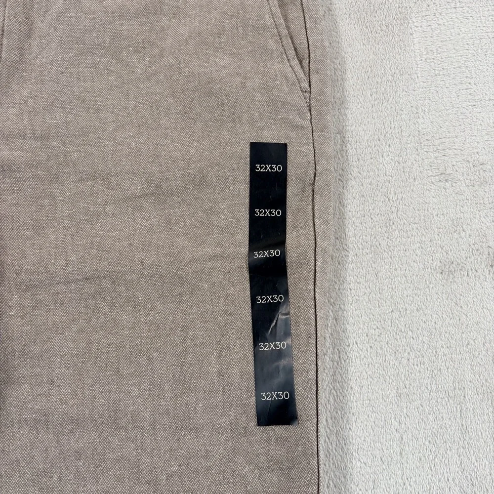 Banana Republic Athletic Fit Linen Blend Pants Men 32x27 in Taupe Tapered NWT